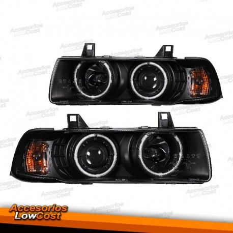 FAROIS ANGEL EYES CCFL / BMW E36 / 90-99 FUNDO PRETO