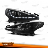DESIGNSCHEINWERFE.SET 207 06-12 KLARGLAS/SCHWARZ, MIT ECHTEM TAGFAHRLICHT H1+H1+MOTOR FÜR ELEKTR.LWR R87 ZULASSUNG