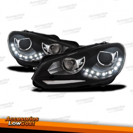 FARÓIS LUZ DIURNA ANGEL EYES VW GOLF VI 6 08