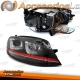 FAROS DELANTEROS DRL LED PARA VW GOLF VII, 11/12-17, fondo negro