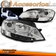 FAROS DELANTEROS DRL LED PARA VW GOLF VII, 11/12-17, fondo negro