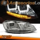 FAROS DELANTEROS CON DRL LED PARA VW GOLF VII, 11/12-17, TIPO U, Intermitente LED, fondo cromo. 