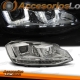 FAROS DELANTEROS CON DRL LED PARA VW GOLF VII, 11/12-17, TIPO U, Intermitente LED, fondo cromo. 