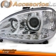 FAROS MERCEDES LUZ DIURNA LED W163, 02-05 CRISTAL CLARO/CROMADO