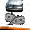 FAROS MERCEDES  LUZ DIURNA LED W163, 02-05  CRISTAL CLARO/CROMADO