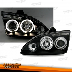 FAROS CON OJOS ANGEL FORD FOCUS 04-08 FONDO NEGRO.