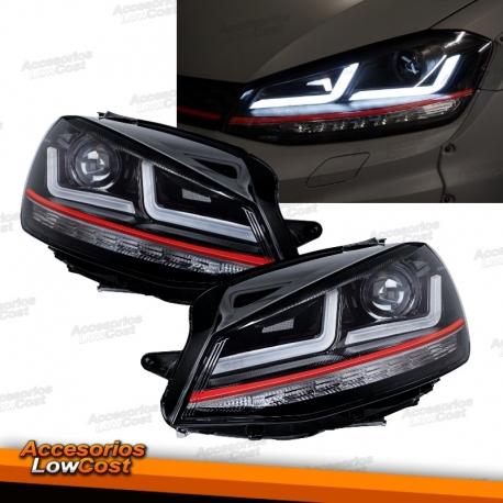 FAROS FULL LED PARA VW GOLF 7, 12-17, Look GTI, ACTUALIZACION PARA XENON Y HALÓGENO DRL