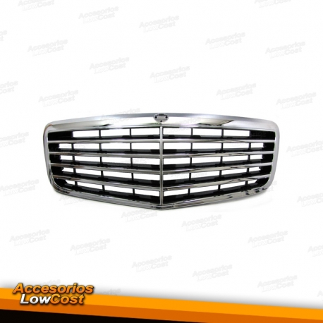 GRELHA FRONTAL SEM LOGOTIPO / MERCEDES E W211 / 07-09 PRETA CROMADA