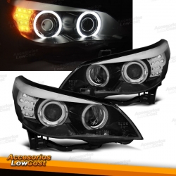 FAROIS XENON D1S ANGEL EYES CCFL / BMW E60 / 05-07. FUNDO PRETO