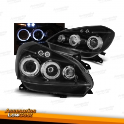 FAROS CON OJOS DE ANGEL RENAULT CLIO 3 05-09 FONDO NEGRO.