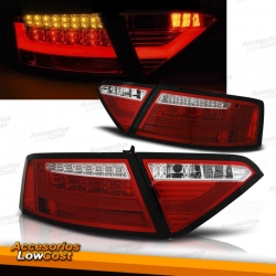 PILOTOS LED PARA AUDI A5 07-11, LIGHT BAR FONDO CROMO