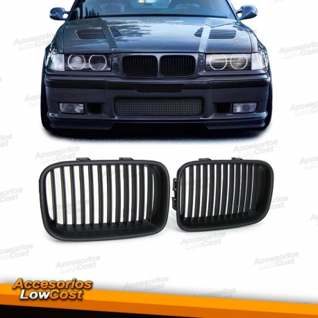 REJILLAS DELANTERAS PARA BMW SERIE 3 E36 (91-96), NEGRO BRILLANTE