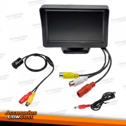 PACK MONITOR/PANTALLA DE MARCHA ATRÁS CON CÁMARA DE VISIÓN, UNIVERSAL.