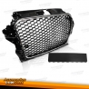 PARRILLA FRONTAL PARA AUDI A3 8V (12-16), ESTILO RS3, COLOR NEGRO BORDE CROMO, PDC