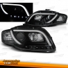 FARÓIS COM LUZ DIURNA TFL / AUDI A4 B7 / 04-07 FUNDO PRETO