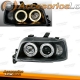 FAROIS LED ANGEL EYES RENAULT CLIO 1 91-96. FUNDO PRETO
