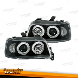 FAROS LED CON OJOS DE ANGEL RENAULT CLIO 1 91-96. FONDO NEGRO.