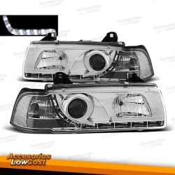 FAROS LUZ DIURNA LED BMW SERIE 3 E36, 90-99 COLOR CROMO- COUPE CABRIO