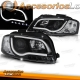 FARÓIS COM LUZ DIURNA TFL / AUDI A3 8P / 03-08 FUNDO PRETO