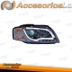 FAROIS COM LUZ DIURNA TFL / AUDI A3 8P / 03-08 FUNDO CROMADO