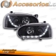 FAROIS COM LUZ DIURNA LED / VW GOLF 3 MKIII 91-97 FUNDO PRETO