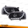 FARÓIS COM LUZ DIURNA LED / VW GOLF 3 MKIII  91-97  FUNDO PRETO