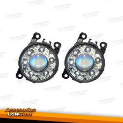 FAROS ANTINIEBLAS CON LUZ DIURNA LED. CRISTAL CLARO/CROMADO (02-)