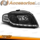 FARÓIS COM LUZ DIURNA TFL / AUDI A4 B7 / 04-07 FUNDO PRETO