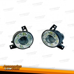 FAROS ANTINIEBLAS CON LUCES DIURNAS POLO 01-05 CRISTAL CLARO-CROMO