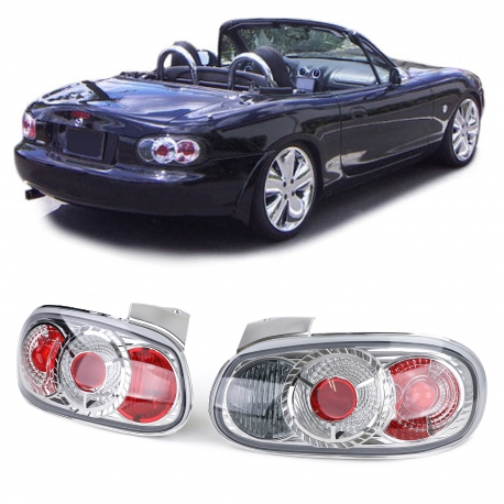 FAROLINS TRASEIROS LED / MAZDA MX 5 / 98-05 CROMADO