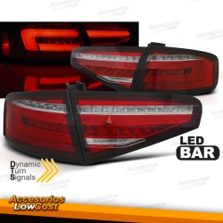 PILOTOS TRASEROS LED CON INTERMITENTE DINÁMICO LED PARA AUDI A4 B8 (11-15), ROJO-BLANCO