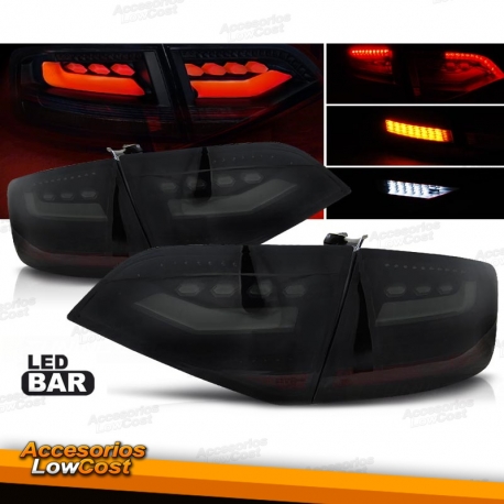 PILOTOS TRASEROS FULL LED PARA AUDI A4 B8 SEDAN (12/07 A 2011), COLOR NEGRO