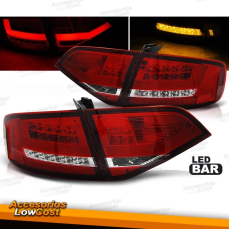 PILOTOS TRASEROS LED PARA AUDI A4 B8 SEDAN (08-11), COLOR ROJO-BLANCO