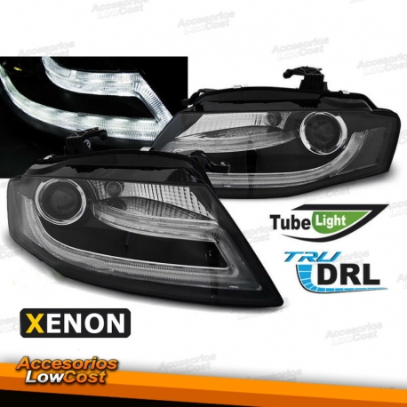 FAROS DELANTEROS AUDI A4 B8 08-11 LUZ DIURNA FONDO CROMO