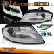 FAROS DELANTEROS XENON CON LUZ DIURNA DRL PARA AUDI A4 B8 08-11, FONDO CROMO