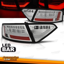 PILOTOS LED PARA AUDI A5 07-11, LIGHT BAR FONDO CROMO