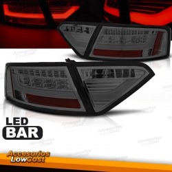 PILOTOS LED PARA AUDI A5 07-11, LIGHT BAR CROMO AHUMADO