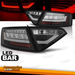 PILOTOS LED PARA AUDI A5 07-11, LIGHT BAR FONDO CROMO