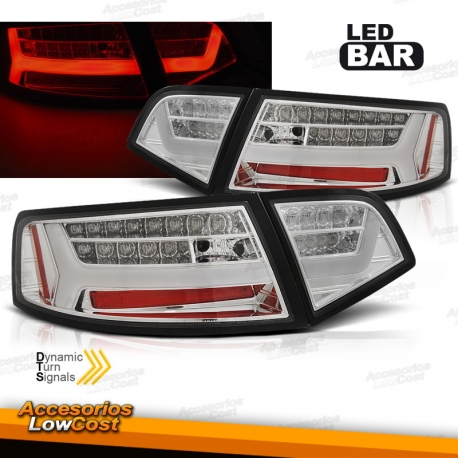 PILOTOS TRASEROS LED PARA AUDI A6 4F (08-11), LED BAR ROJO BLANCO