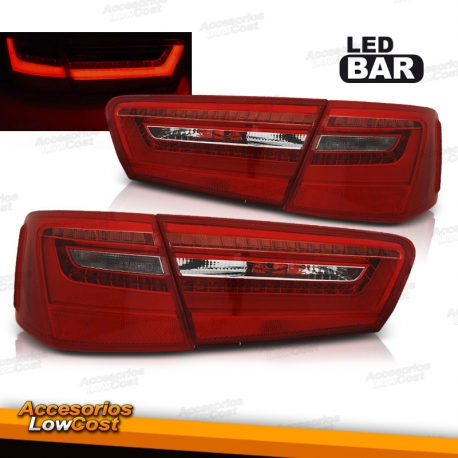 PILOTOS TRASEROS LED PARA AUDI A6 4F (08-11), LED BAR ROJO BLANCO