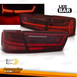 PILOTOS TRASEROS LED PARA AUDI A6 4F (08-11), LED BAR ROJO BLANCO