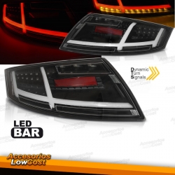 PILOTOS LED BAR AUDI TT 06-13 NEGROS CON INTERMITENTE DINÁMICO