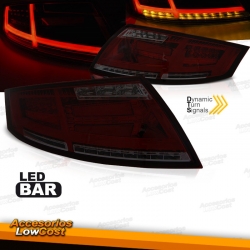 PILOTOS TRASEROS FULL LED CON INTERMITENTE DINÁMICO PARA AUDI TT (06-14), LED BAR, ROJO BLANCO AHUMADO