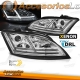 FAROS DELANTEROS CON LUZ DIURNA LED PARA AUDI TT 8J (06-10), H7+H1, CROMO