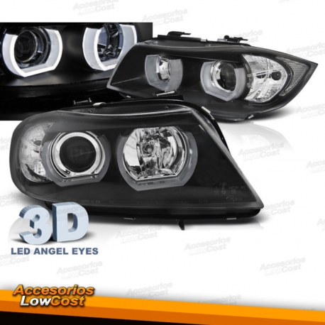 BMW E90/E91 03.2005/08.2008 FAROS ANGEL EYES "3D U-TYPE" CROMADOS