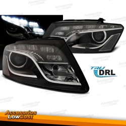 FAROS DELANTEROS AUDI Q5 08- LUZ DIURNA FONDO NEGRO