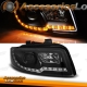 FAROS DELANTEROS AUDI A4 B6 00-04 LUZ DIURNA TUBE LIGHT FONDO NEGRO