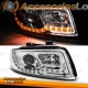 FAROS DELANTEROS AUDI A4 B6 00-04 LUZ DIURNA TUBE LIGHT FONDO CROMO