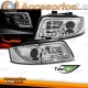 FAROS DELANTEROS AUDI A4 B6 00-04 LUZ DIURNA TUBE LIGHT FONDO CROMO