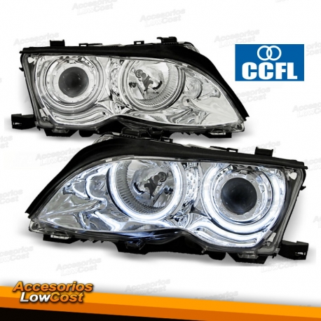 BMW E46 LIMOUSINE / TOURING 09.2001/03.2005 FAROS ANGEL EYES CROMADOS